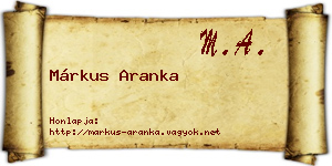 Márkus Aranka névjegykártya